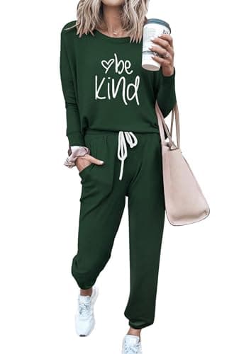 PRETTYGARDEN Women's Crewneck Pullover & High Waisted Pants Set