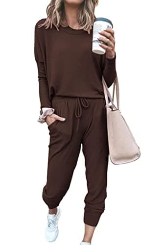 PRETTYGARDEN Women's Crewneck Pullover & High Waisted Pants Set
