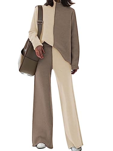 TOLENY Women's Lounge Pullover Sweater & Wide Leg Pants Tracksuit Outfits