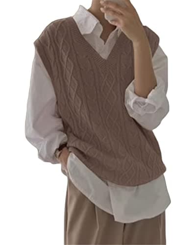 Holy Women's Oversized Cable Knit Sleeveless Sweater