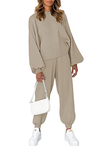 Casual Knit Pullover Sweater Pajamas Lounge Set for Viottiset Women