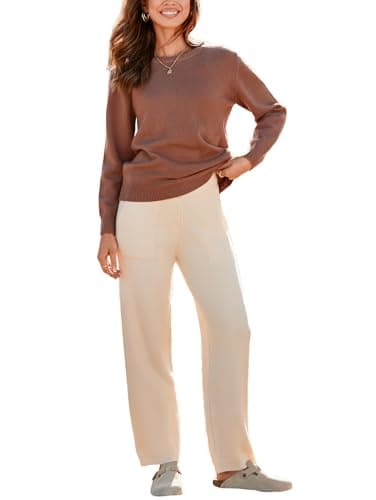 iChunhua Women's Warm Knit Sweater Set with Wide Leg Pants