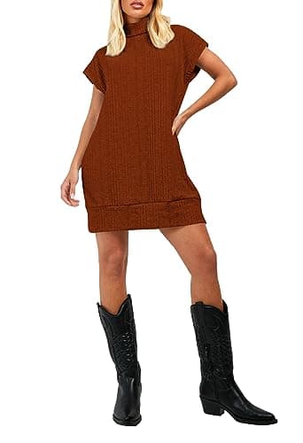 Women's Oversized Turtleneck Sweater Vest Dress