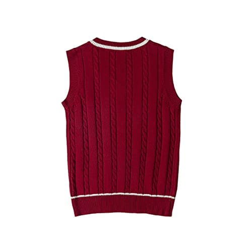 Blestirno Women's V-Neck Solid Color Sleeveless Sweater Vest