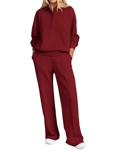 PRETTYGARDEN Women's Long Sleeve Sweatshirt & Wide Leg Pants Tracksuit