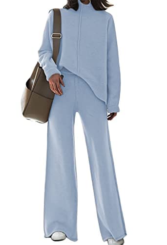 TOLENY Women's Lounge Pullover Sweater & Wide Leg Pants Tracksuit Outfits