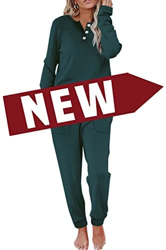 Women's Lounge Sets: WIHOLL Two-Piece Sweatshirt and Sweatpants with Pockets