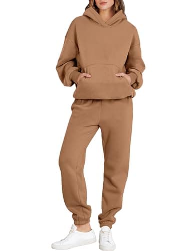 ANRABESS Women's Y2K Oversized Hoodie & Jogger Set Fall Lounge Sweatsuit