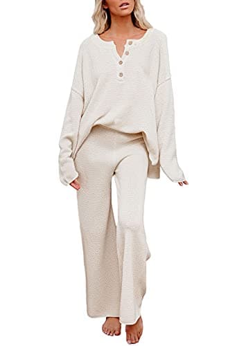 Viottiset Women's Sweater and Wide Leg Pants Loungewear Set