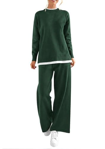 PRETTYGARDEN Women's Winter Matching Sweater & Trousers Knit Lounge Sets