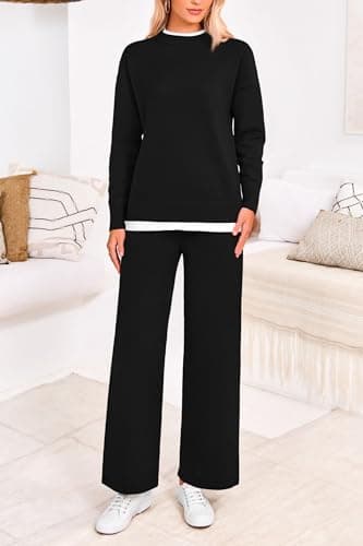 PRETTYGARDEN Women's Winter Matching Sweater & Trousers Knit Lounge Sets