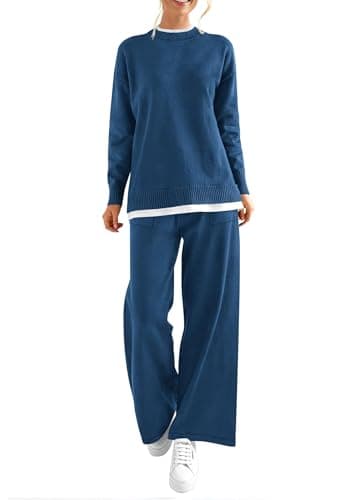 PRETTYGARDEN Women's Winter Matching Sweater & Trousers Knit Lounge Sets