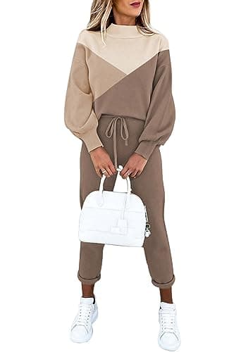 LaSuiveur Women's Two-Piece Knit Sweater & Long Pants Lounge Set