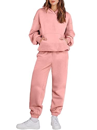 ANRABESS Women's Y2K Oversized Hoodie & Jogger Set Fall Lounge Sweatsuit