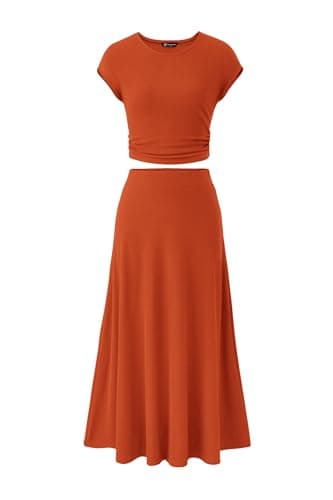 PRETTYGARDEN Women's 2025 Spring Summer Two-Piece Skirt Set Casual Travel Vacation Matching