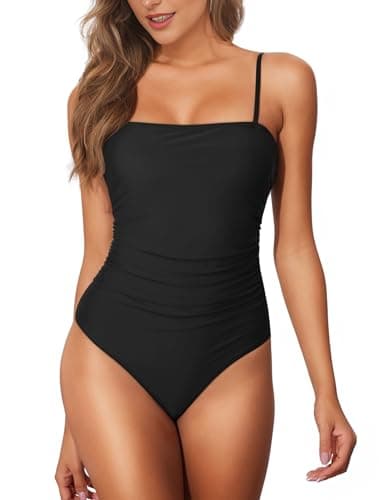 Women's Tummy Control Square Neck One Piece Swimsuit