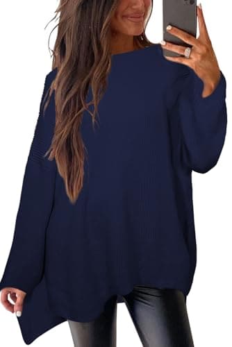 Zyyfly Women's Batwing Long Sleeve Oversized Sweater Tops