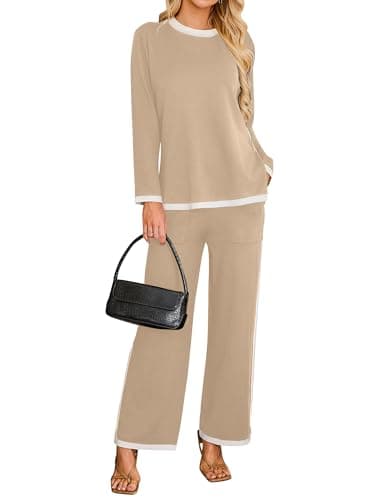 Blooming Jelly Womens 2 Piece Fall Travel Outfits Sweater Knit Matching Sets