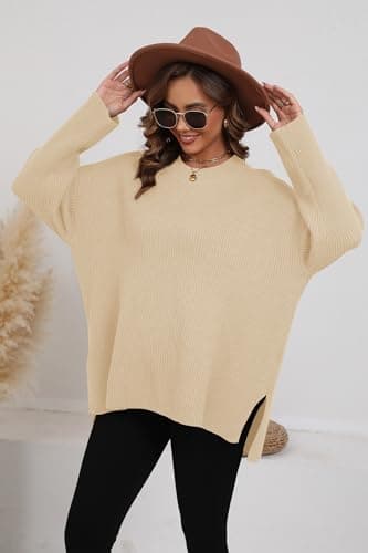 Zyyfly Women's Batwing Long Sleeve Oversized Sweater Tops