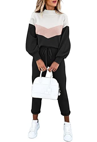LaSuiveur Women's Two-Piece Knit Sweater & Long Pants Lounge Set