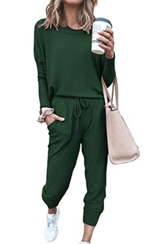 PRETTYGARDEN Women's Crewneck Pullover & High Waisted Pants Set