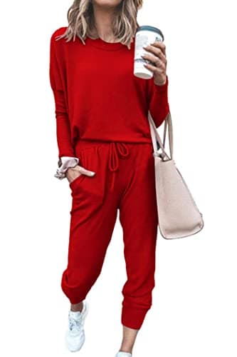 PRETTYGARDEN Women's Crewneck Pullover & High Waisted Pants Set