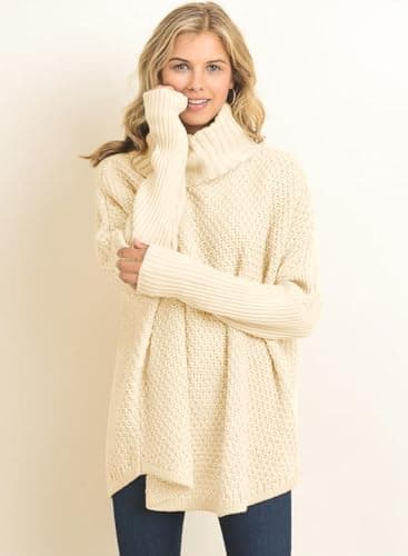 DOROSE Women's Oversized Turtleneck Long Sleeve Knit Tunic Sweater