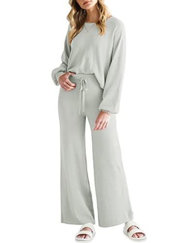 ANRABESS Women's Two Piece Sweater Sets 2024 Fall Knit Sweatsuits
