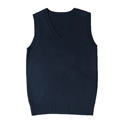 Blestirno Women's V-Neck Solid Color Sleeveless Sweater Vest