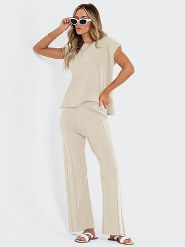 LILLUSORY Women's 2 Piece Spring Knit Tracksuit for Summer 2025