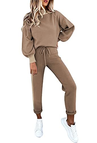LaSuiveur Women's Two-Piece Knit Sweater & Long Pants Lounge Set