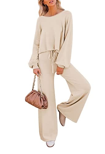 Women's 2-Piece Casual Knit Sweatsuit Loungewear Set