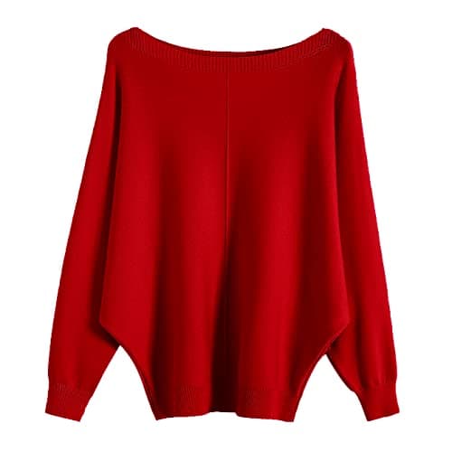 GABERLY Women's Boat Neck Batwing Dolman Knit Sweaters & Pullovers