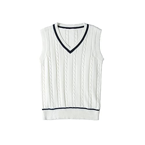 Jinghuiyue Women's Classic V-Neck Stripe Knit Sleeveless Top