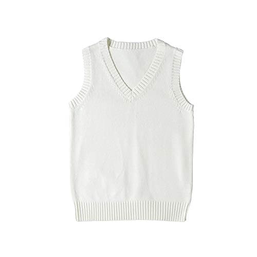 Jinghuiyue Women's Solid Color V-Neck Knit Vest