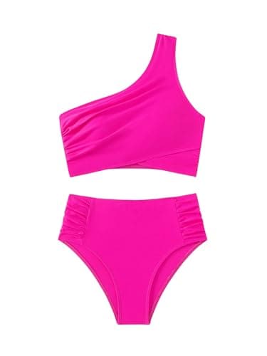 Sweatyrocks Women's One Shoulder Ruched Bikini Set