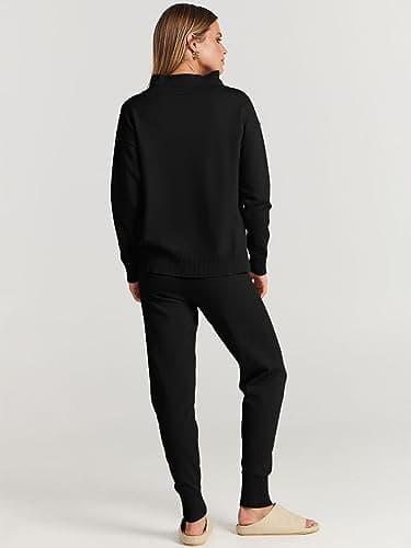 ANRABESS Women 2-Piece Cozy Turtleneck Sweater Set Pants 2024 Fall
