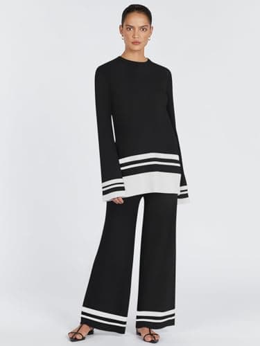 Yousify 2024 Women's Oversized Striped Sweater Sets