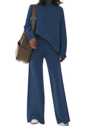 TOLENY Women's Lounge Pullover Sweater & Wide Leg Pants Tracksuit Outfits