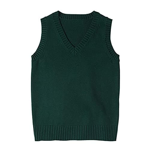 Blestirno Women's V-Neck Solid Color Sleeveless Sweater Vest