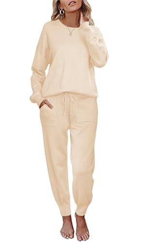 Ekouaer Women's Long Sleeve Pajama Set with Pockets S-XXL