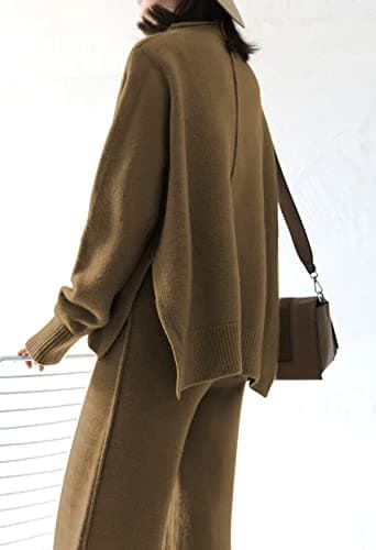 Viottiset Women's High Neck Sweatsuit with Wide Leg Pants
