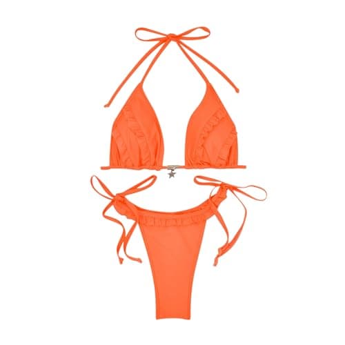 Cethrio Women's Plus Size Color Block Triangle Bikini Sets