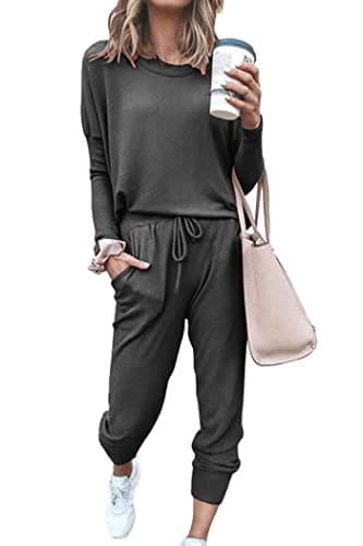 PRETTYGARDEN Women's Crewneck Pullover & High Waisted Pants Set