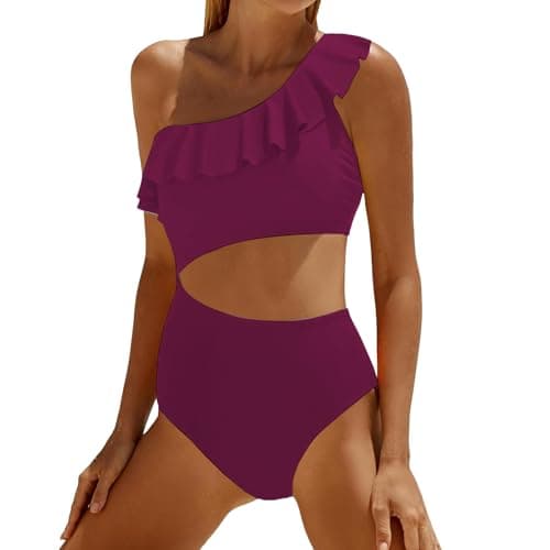 Women's Solid Color Tummy Control Monokini Swimsuit
