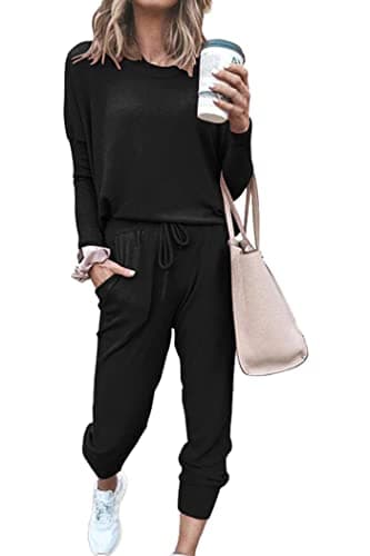 PRETTYGARDEN Women's Crewneck Pullover & High Waisted Pants Set