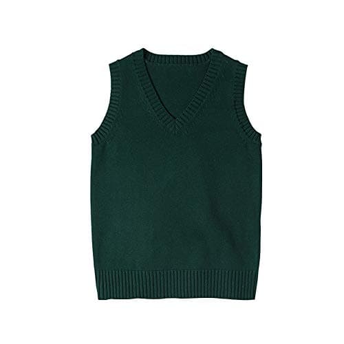 Jinghuiyue Women's Solid Color V-Neck Knit Vest