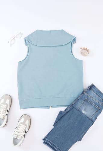 Viottiset Women's Ribbed Sleeveless Sweatshirt Vest for Fall