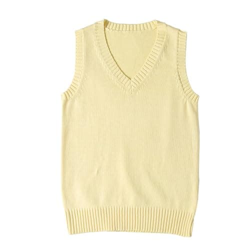 ZUEVI Women's Classic V-Neck Sleeveless Knit Vest