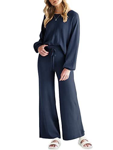 ANRABESS Women's Two Piece Sweater Sets 2024 Fall Knit Sweatsuits